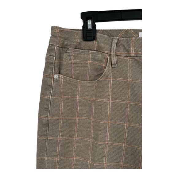 Frame Jeans Le Super High Nectarine Plaid Straight brown size 32 - Picture 5 of 9